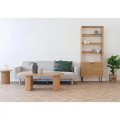 House Nordic Boekenkast Naturel Eikenfineer - 80x30x200cm - Kyoto Discount