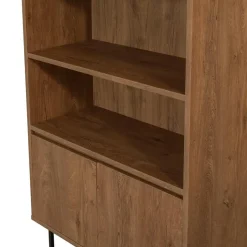 Arabic House Boekenkast Walnoot Bruin Melamine - 80x36x182cm - Rea New