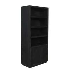 StarFurn Boekenkast Zwart Hout - 90x45x200cm - Brussel New