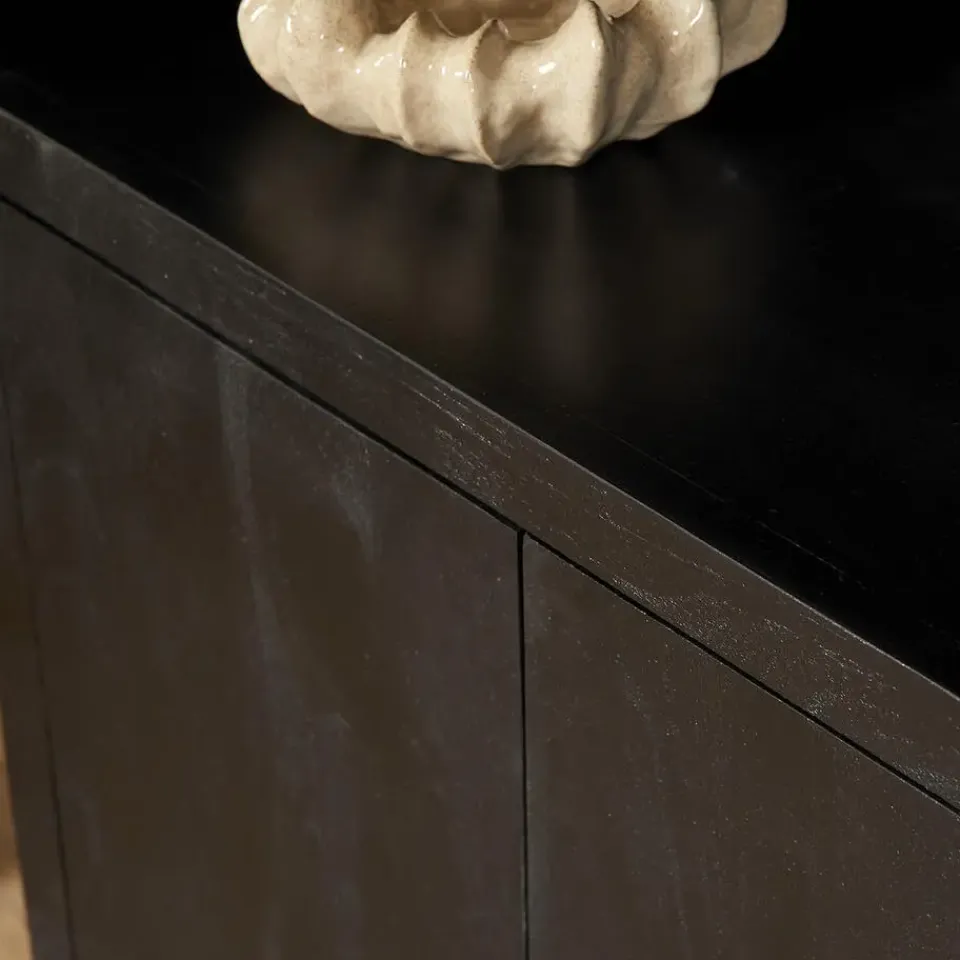 StarFurn Boekenkast Zwart Hout - 90x45x200cm - Brussel New