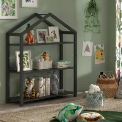 Vipack Boekenrek Dallas - 111x40x141cm - massief dennenhout - antraciet Hot