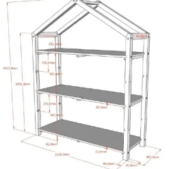 Vipack Boekenrek Dallas - 111x40x141cm - massief dennenhout - antraciet Hot