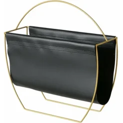 Boltze Lectuurbak tijdschriften/krant - zwart - metaal - 40 x 14 cm Clearance