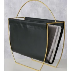 Boltze Lectuurbak tijdschriften/krant - zwart - metaal - 40 x 14 cm Clearance