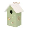 Boltze Vogelhuisje - groen met wit dak - hout nestkastje - 22 cm Best