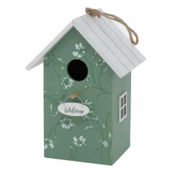 Boltze Vogelhuisje - groen met wit - houten nestkastje - 22 cm Clearance