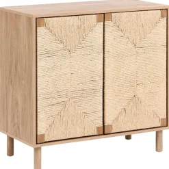 Leen Bakker BONDI - Dressoir - Lichtbruin - 80 cm - Spaanplaat/Papiertouw New