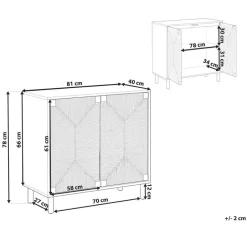 Leen Bakker BONDI - Dressoir - Lichtbruin - 80 cm - Spaanplaat/Papiertouw New