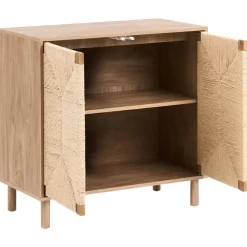 Leen Bakker BONDI - Dressoir - Lichtbruin - 80 cm - Spaanplaat/Papiertouw New