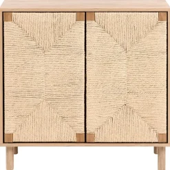 Leen Bakker BONDI - Dressoir - Lichtbruin - 80 cm - Spaanplaat/Papiertouw New