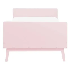 Beliani BONNAC - Eenpersoonsbed - Lichtroze - 90 x 200 cm - Dennenhout Discount