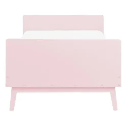 Beliani BONNAC - Eenpersoonsbed - Lichtroze - 90 x 200 cm - Dennenhout Discount