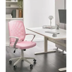 Leen Bakker BONNY - Bureaustoel - Roze - Polyester Clearance