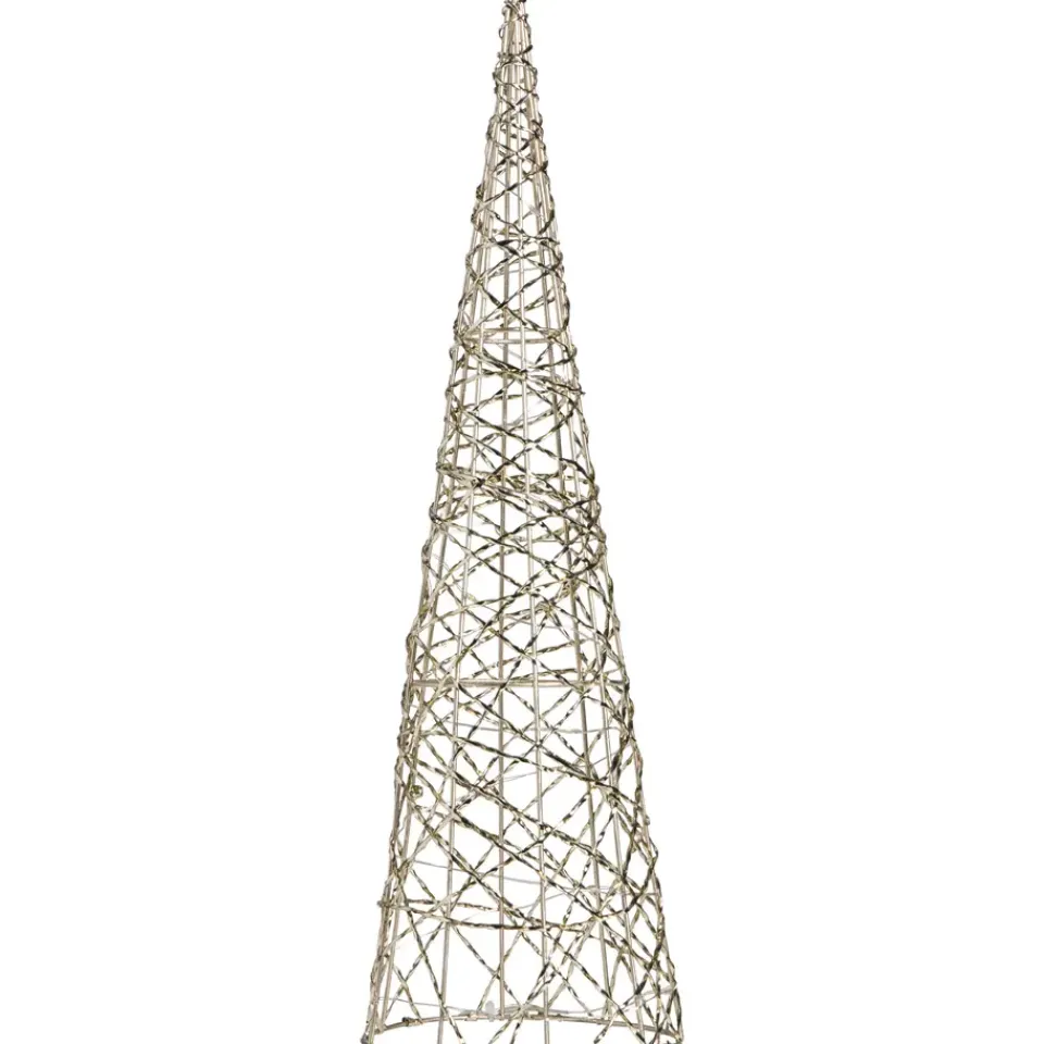 Leen Bakker Boom kegel LED goudkleur metaal - 40xØ12 cm Best