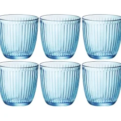 Bormioli Rocco Drinkglazen - 6x - blauw - tumbler glas - 290 ml Best