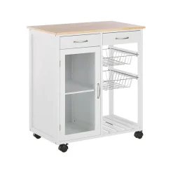 Beliani BOVES - Keukentrolley - Wit - MDF Discount