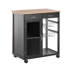 Beliani BOVES - Keukentrolley - Zwart - MDF Discount