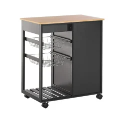 Beliani BOVES - Keukentrolley - Zwart - MDF Discount