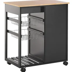 Beliani BOVES - Keukentrolley - Zwart - MDF Discount