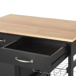 Beliani BOVES - Keukentrolley - Zwart - MDF Discount