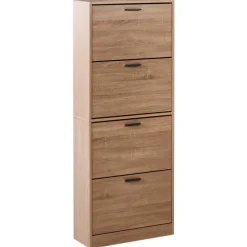 Leen Bakker BOWRAL - Schoenenkast 4 vakken - Lichtbruin - Vezelplaat