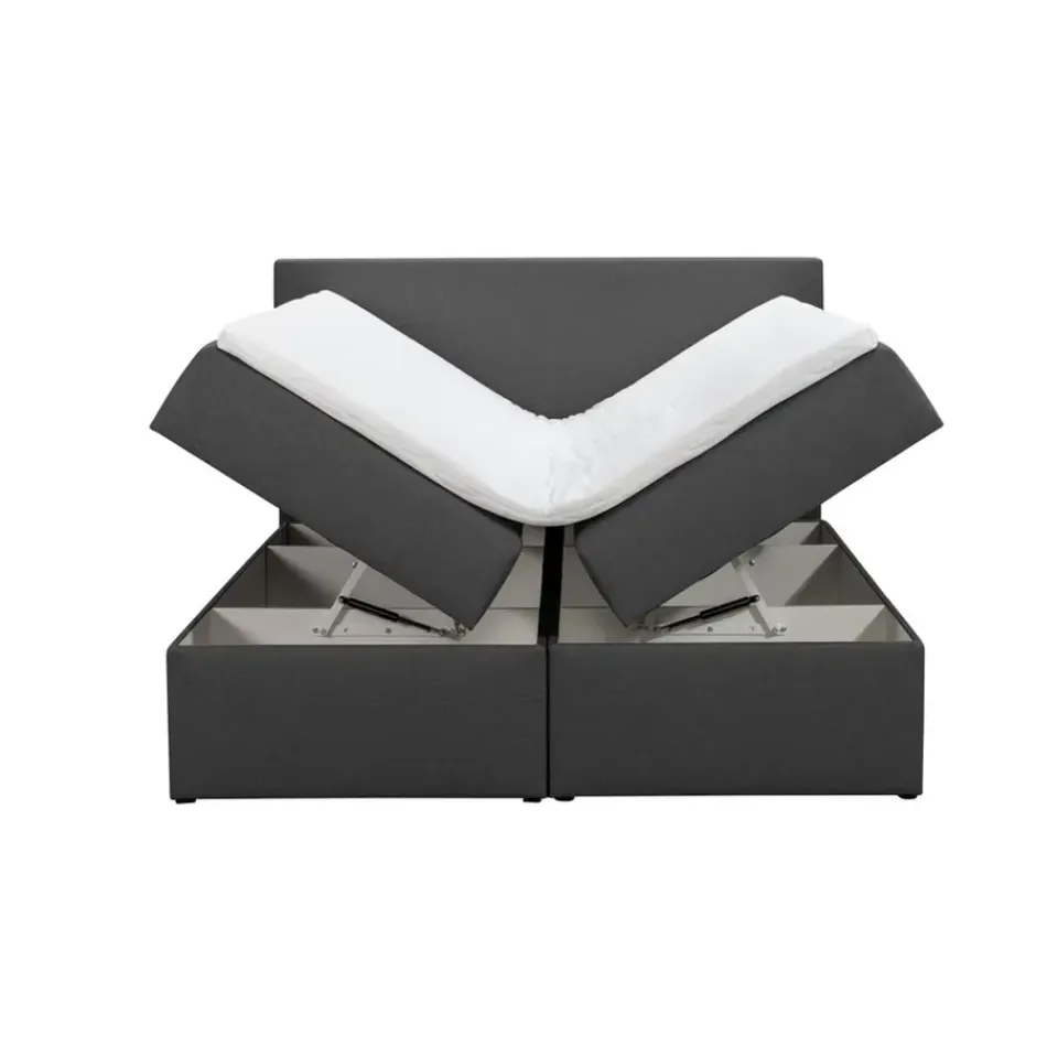 Leen Bakker Boxcombinatie met opbergruimte Orebro 6-delig - antraciet - 140x200 cm Discount