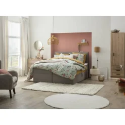 Leen Bakker Boxcombinatie met opbergruimte Orebro 6-delig - taupe - 140x200 cm Discount