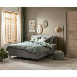 Leen Bakker Boxcombinatie Varberg 5-delig - grijs - 160x200 cm Online