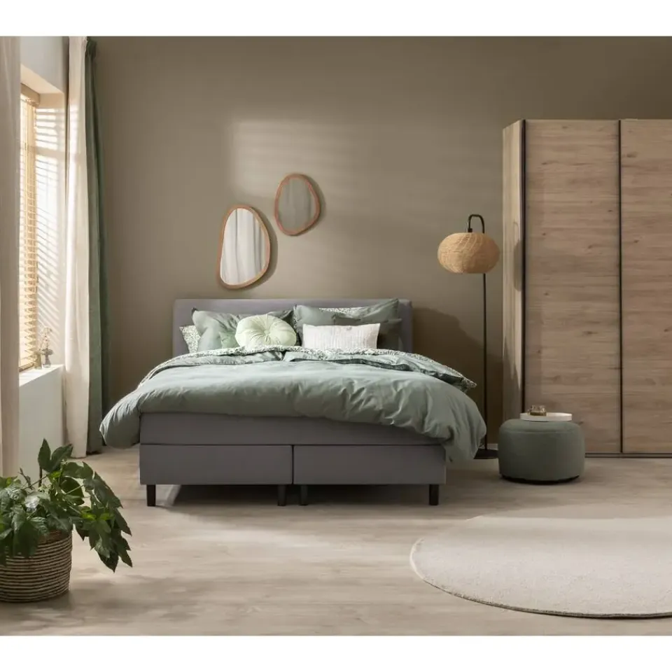 Leen Bakker Boxcombinatie Varberg 5-delig - grijs - 160x200 cm Online