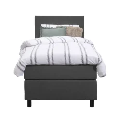 Leen Bakker Boxspring Liv egaal - antraciet - 90x200 cm - ronde poot New