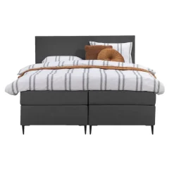 Leen Bakker Boxspring Liv egaal - antraciet - 180x200 cm - slanke poot Clearance