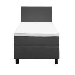 Leen Bakker Boxspring Liv egaal - antraciet - 90x200 cm - vierkante poot