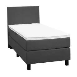 Leen Bakker Boxspring Liv egaal - antraciet - 90x200 cm - vierkante poot