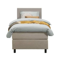Leen Bakker Boxspring Liv egaal - beige - 90x200 cm - ronde poot Sale