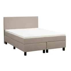 Leen Bakker Boxspring Liv egaal - beige - 140x200 cm - vierkante poot Clearance