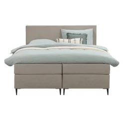 Leen Bakker Boxspring Liv egaal - beige - 160x200 cm - slanke poot New