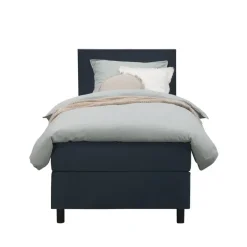 Leen Bakker Boxspring Liv egaal - blauw - 90x200 cm - ronde poot Clearance