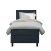 Leen Bakker Boxspring Liv egaal - blauw - 90x200 cm - vierkante poot New