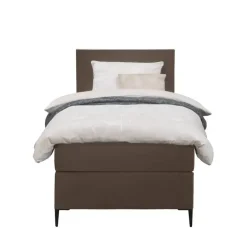 Leen Bakker Boxspring Liv egaal - bruin - 90x200 cm - slanke poot