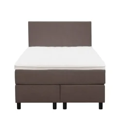 Leen Bakker Boxspring Liv egaal - donkerbruin - 120x200 cm - ronde poot Online