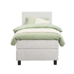 Leen Bakker Boxspring Liv egaal - ecru - 90x200 cm - vierkante poot Outlet