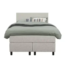 Leen Bakker Boxspring Liv egaal - ecru - 120x200 cm - ronde poot New
