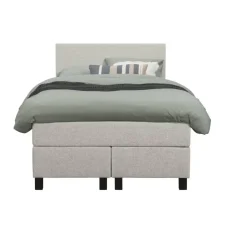 Leen Bakker Boxspring Liv egaal - ecru - 120x200 cm - vierkante poot New