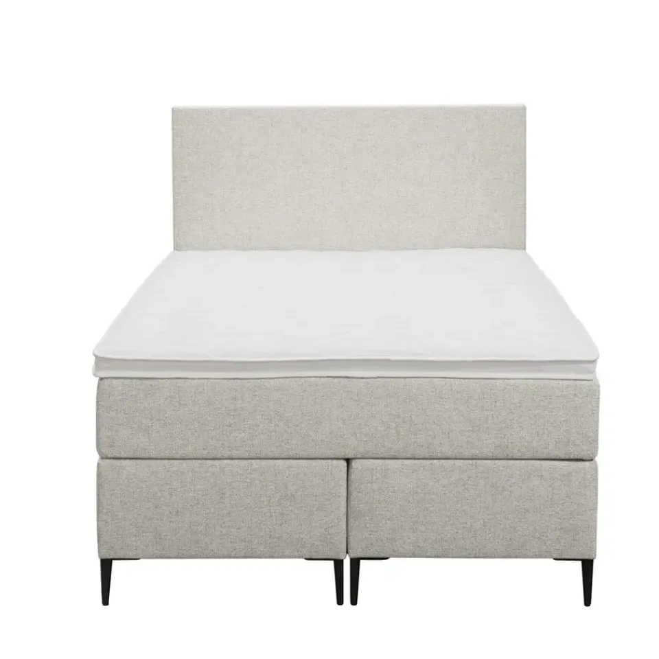 Leen Bakker Boxspring Liv egaal - ecru - 120x200 cm - slanke poot