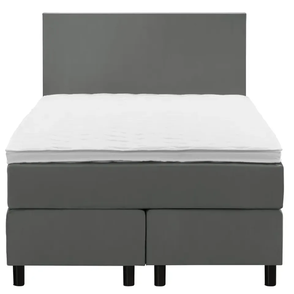 Leen Bakker Boxspring Liv egaal - grijs - 120x200 cm - ronde poot Hot