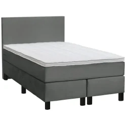Leen Bakker Boxspring Liv egaal - grijs - 120x200 cm - ronde poot Hot