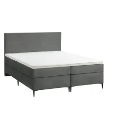 Leen Bakker Boxspring Liv egaal - grijs - 180x200 cm - slanke poot Discount