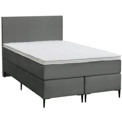 Leen Bakker Boxspring Liv egaal - grijs - 120x200 cm - slanke poot Online