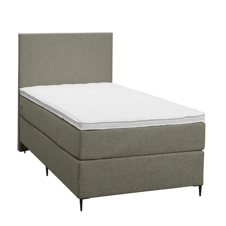 Leen Bakker Boxspring Liv egaal - groen - 90x200 cm - slanke poot Hot
