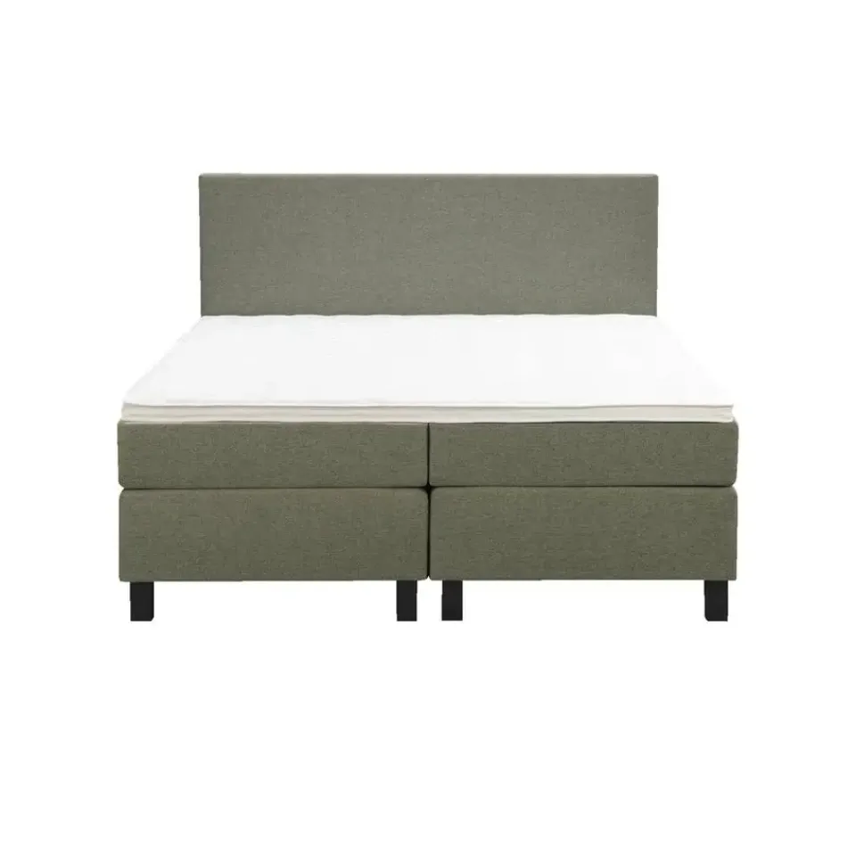 Leen Bakker Boxspring Liv egaal - groen - 180x200 cm - vierkante poot Online